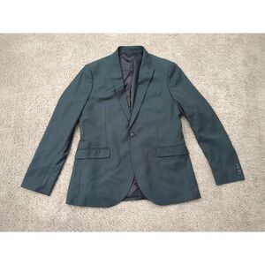 Topman Blazer Mens 42R Green Textured One Button Front Skinny Fit‎ Sport Coat